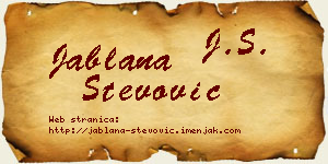 Jablana Stevović vizit kartica